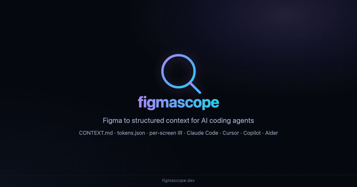 FigmaScope — export Figma designs into structured AI agent context bundles